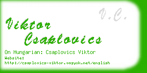 viktor csaplovics business card